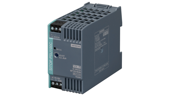 Bild von SITOP PSU100C 24 V/2,5 A Geregelte Stromversorgung Eingang: AC 120-230 V (DC 110-300 V) Ausgang: DC ...