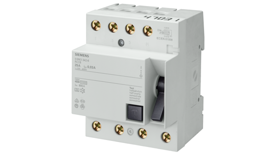 Bild von FI-Schutzschalter, 4-polig, Typ AC, In: 125 A, 30 mA, Un AC: 400 V