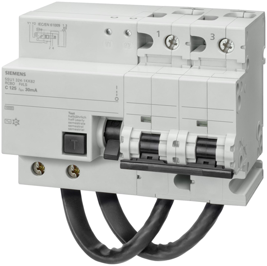 Bild von FI/LS-Schalter, 10 kA, 2P, Typ AC, 30 mA, C-Char, In: 125 A, Un AC: 400 V