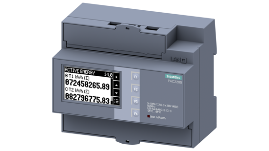 Bild von SENTRON, Messgerät, 7KM PAC2200, LCD, L-L: 400 V, L-N: 230 V, 5 A, Hutschienengerät, 3-phasig, M-Bus...