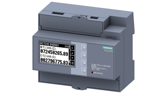 Bild von SENTRON, Messgerät, 7KM PAC2200, LCD, L-L: 400 V, L-N: 230 V, 5 A, Hutschienengerät, 3-phasig, Modbu...