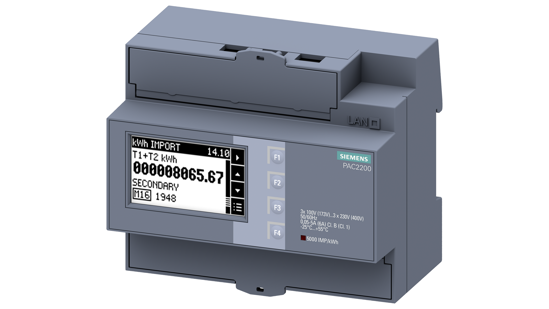 Bild von SENTRON, Messgerät, 7KM PAC2200, LCD, L-L: 400 V, L-N: 230 V, 5 A, Hutschienengerät, 3-phasig, M-Bus...