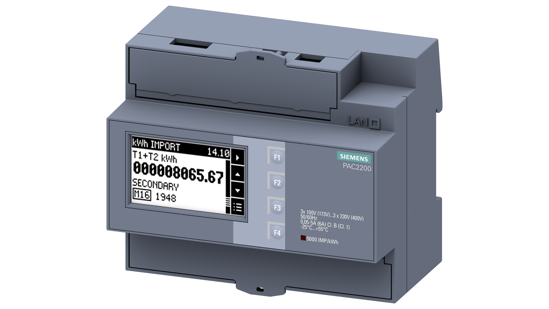 Bild von SENTRON, Messgerät, 7KM PAC2200, LCD, L-L: 400 V, L-N: 230 V, 5 A, Hutschienengerät, 3-phasig, Modbu...