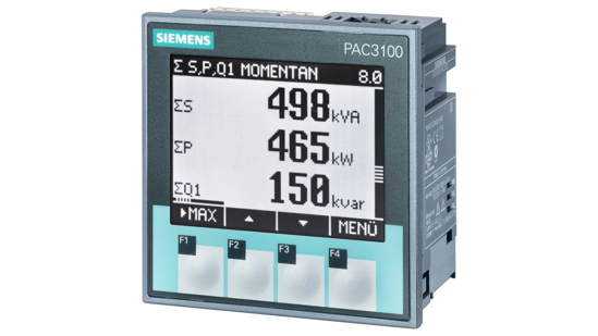 Bild von SENTRON, Messgerät, 7KM PAC3100, LCD, L-L: 480 V, L-N: 277 V, 3-phasig, Modbus RTU, Wirk- / Blindene...