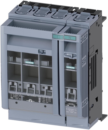 Bild von SENTRON, Sicherungslasttrennschalter 3NP1, 4-polig, NH00, 160 A, für Sammelschienensystem 8US 60mm, ...