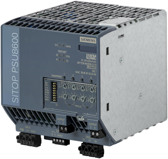 Bild von SITOP PSU8600 1AC 20A/4x5A PN Geregelte Stromversorgung Eingang: AC 100-240 V Ausgang: DC 24 V/20 A/...