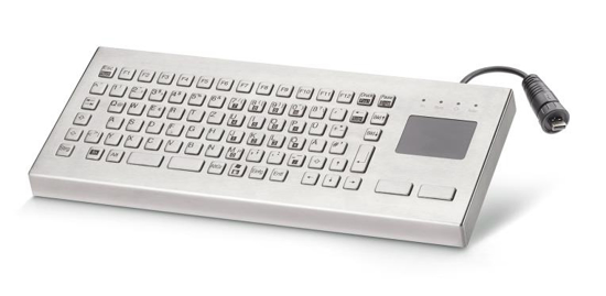 Bild von USB Tastatur INT, KV25605 INOX mit IP67 USB Stecker Typ A, inklusive Schutzkappe, vandalismusgeschüt...