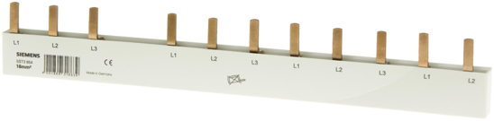 Bild von Stiftsammelschiene, 16mm2 Anschluss: 3-phasig/+ 8x Phase berührungssicher für 1F, 4-pol.+8LS, 1-pol.